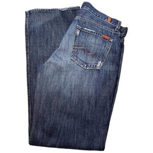 7 For all Mankind men’s size 34x32 relaxed 100% cotton denim blue jeans